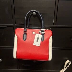 Nine West Red and White Handbag